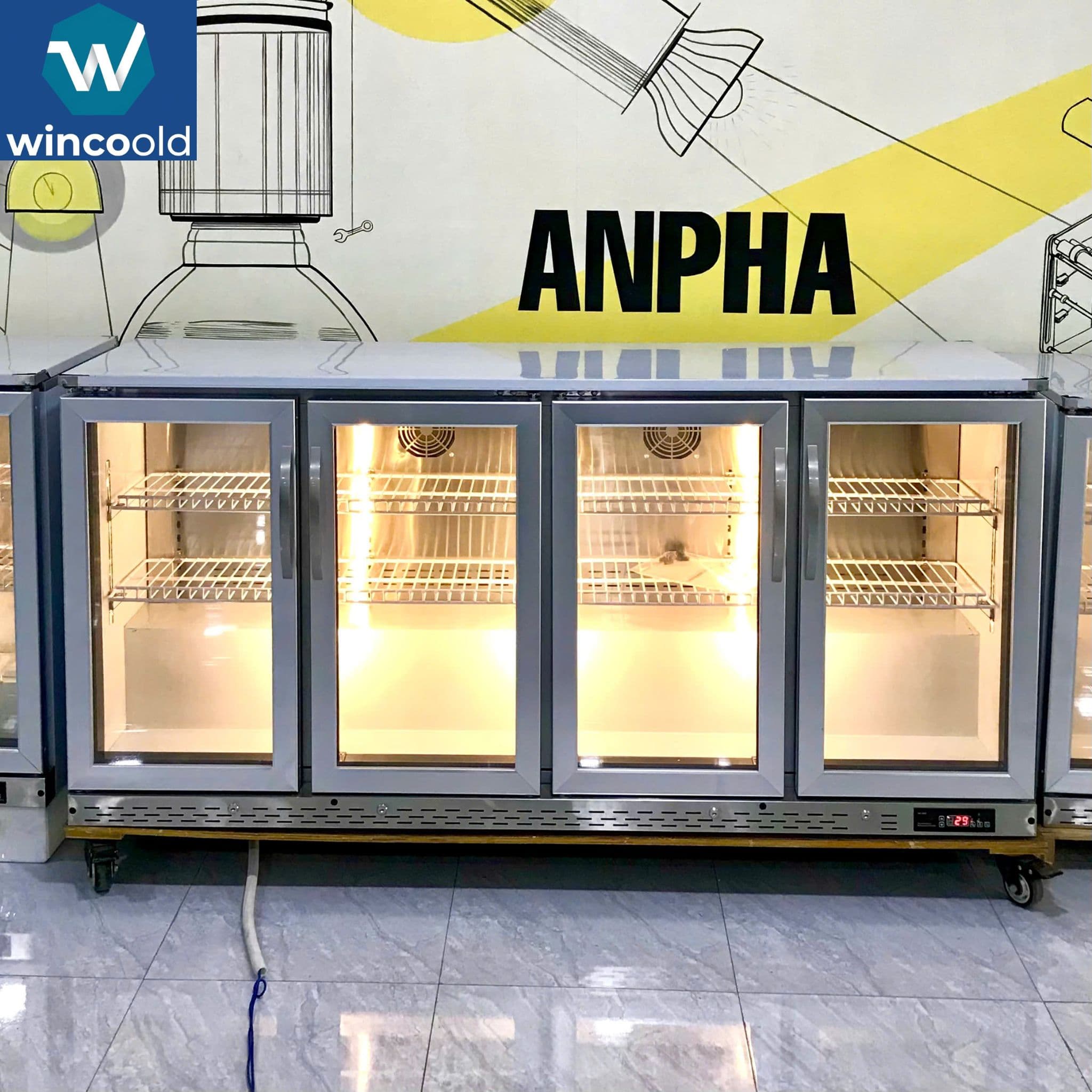 Tủ Mát Quầy Bar – 4 cánh – LS-1800 – 370L - Tủ Đông – Tủ Mát Wincoold
